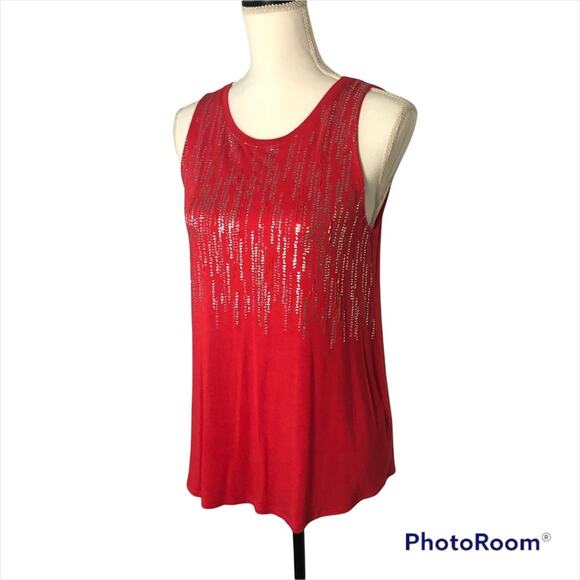NWOT Apt. 9 Women's Red Sleeveless Flowy Top Size XS - Picture 2 of 7